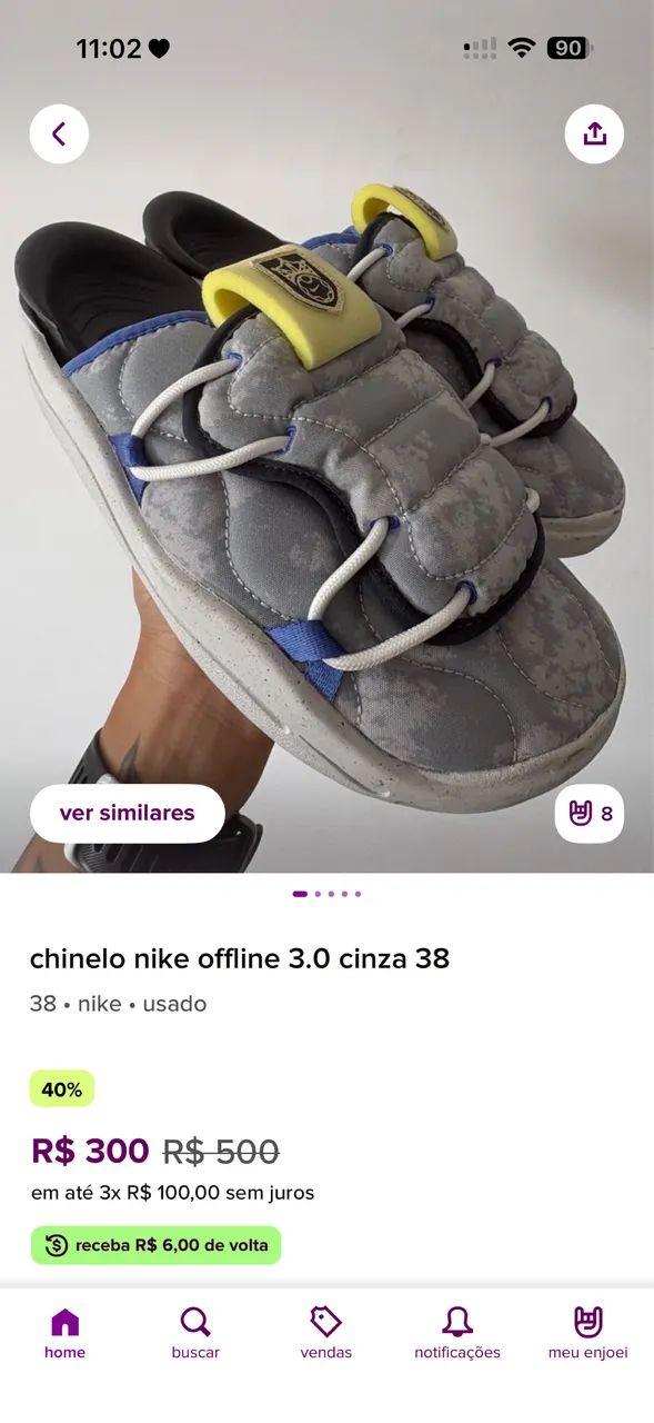 Chinelo Nike Offline 3.0 Grey - Foto 5