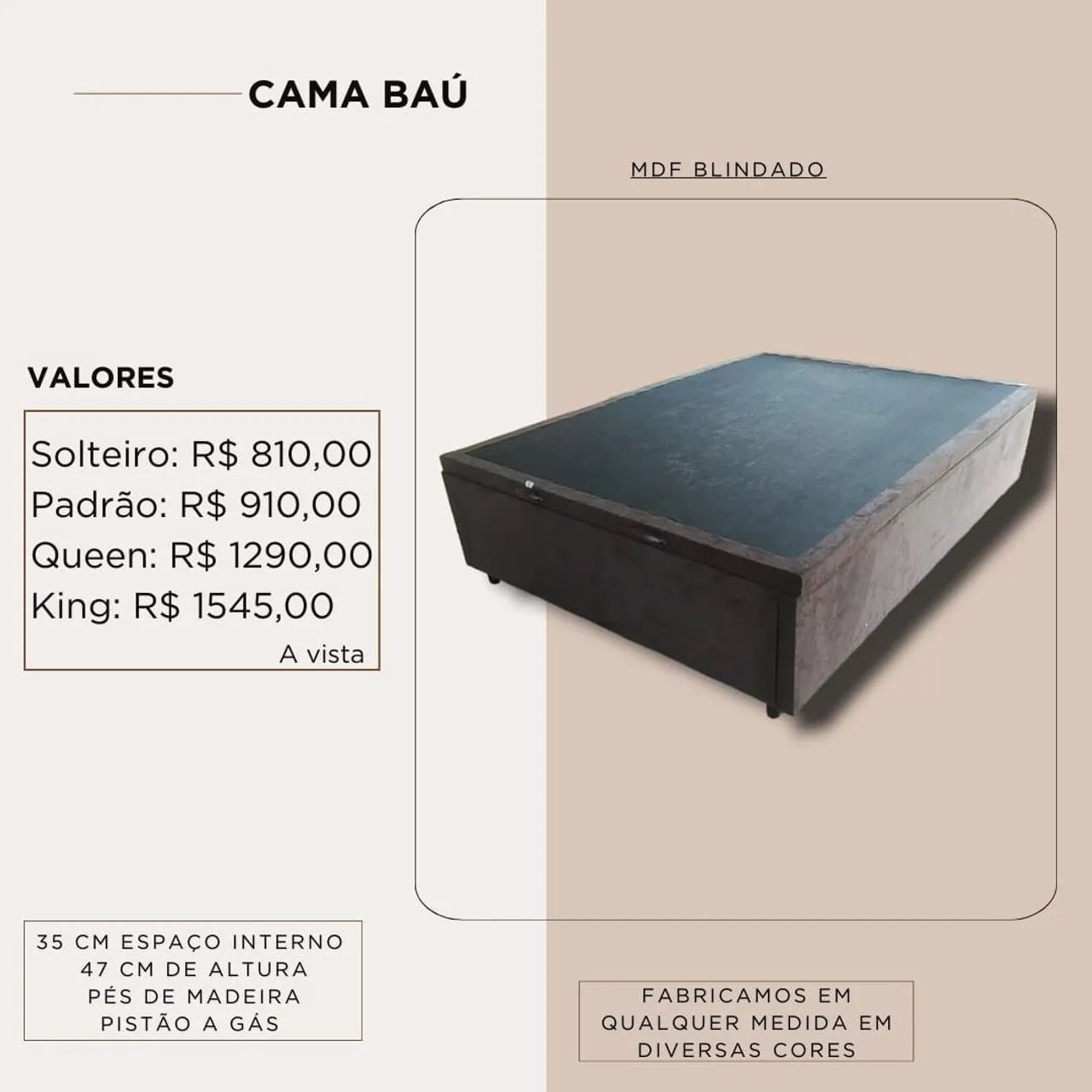 Tamanhos de cama box baú, diversas cores!  - Foto 2