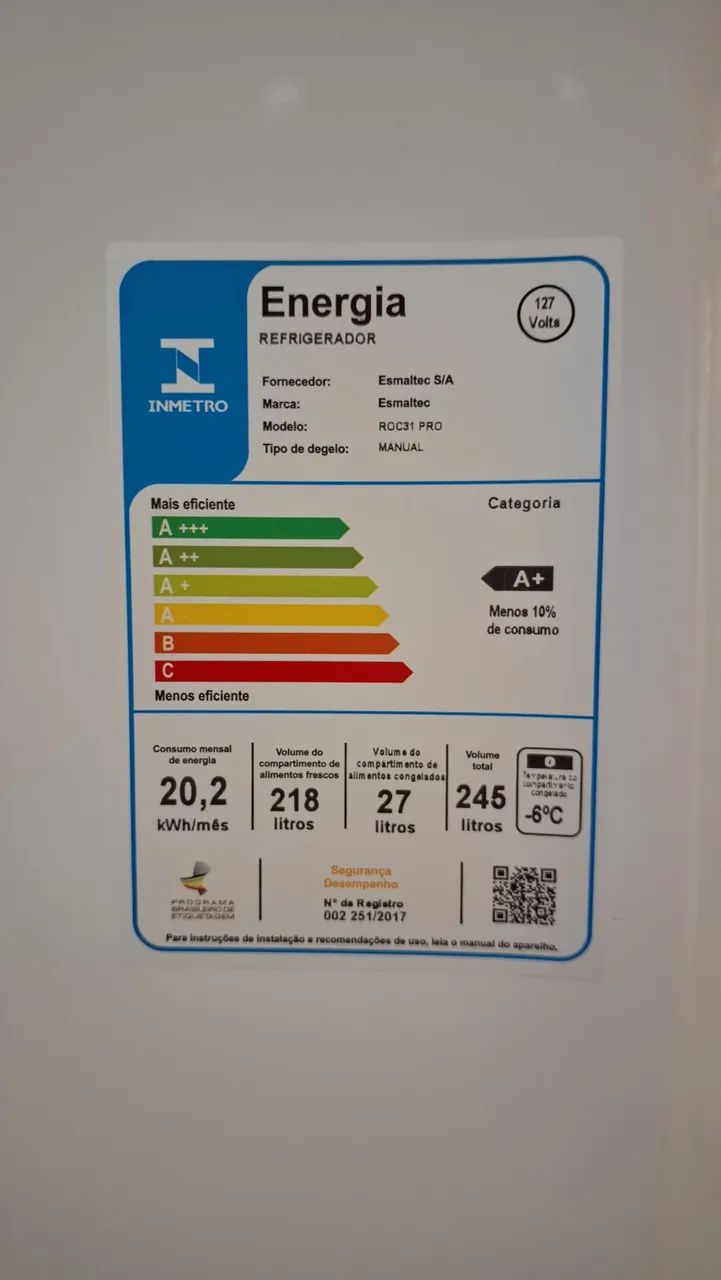 Geladeira Esmaltec 218L com Compressor Inverter  - Foto 5