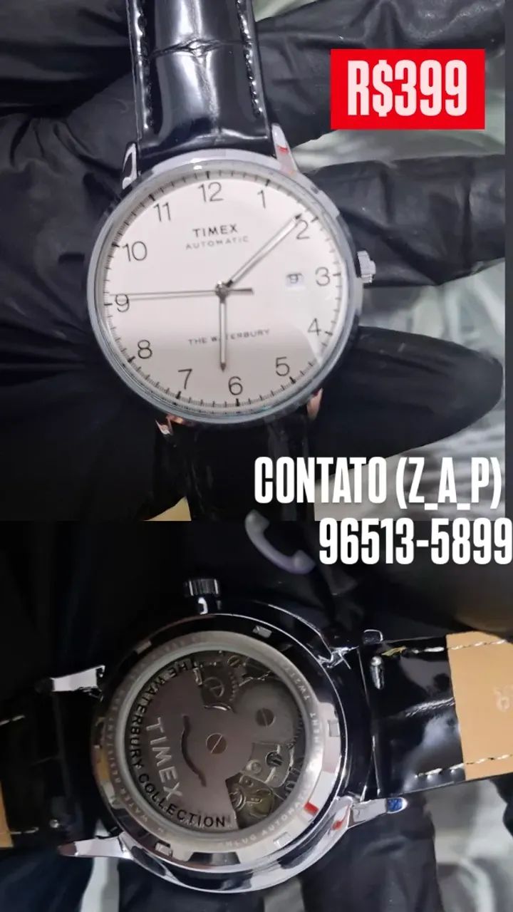 Relógio TIMEX AUTOMÁTICO CASEBACK VISÍVEL 