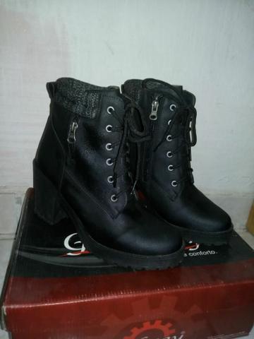 galway bota coturno galway tratorada com zíper preto