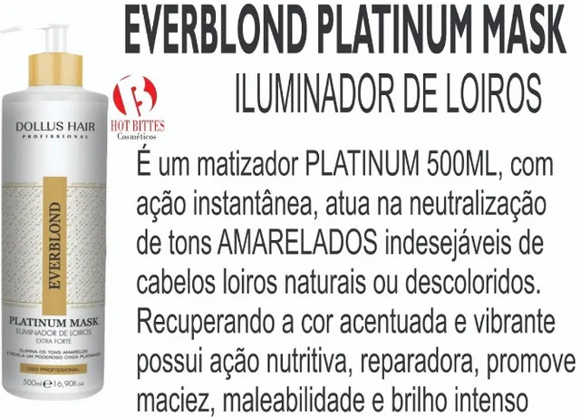 Matizador Desamarelador Cabelo Loiro Platinado 500 ml Dollus Hair