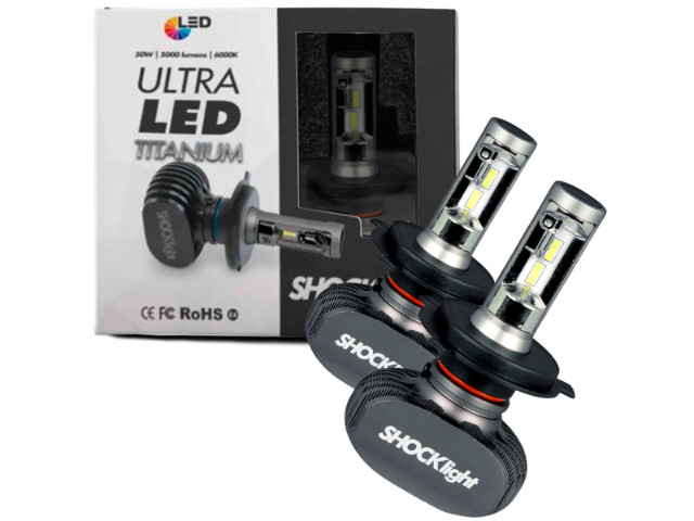 kit Lâmpada Super Ultra Led Titanium H1  H3 H11 H8 H7 10 mil Lumens  