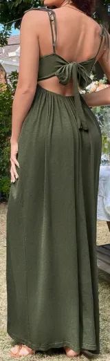 vestido P longo - verde musgo - Foto 4