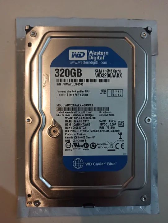 HD Western Digital 320GB SATA