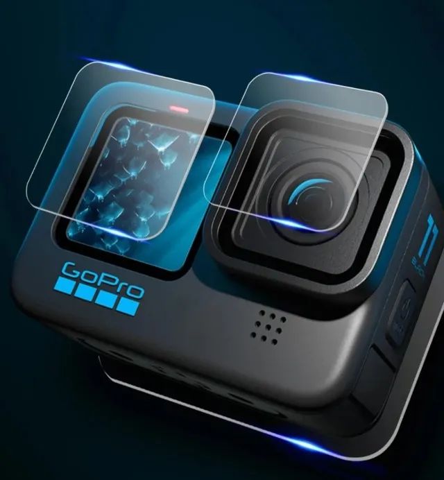 Kit Películas (Gopro) Protetora de Vidro Lente e LCD Frontal/Traseiro