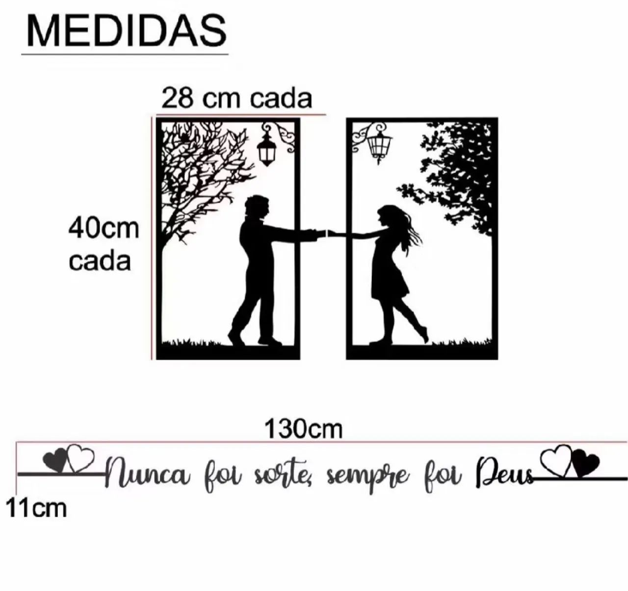 Quadro casal com frase decorativa mdf 3mm - Foto 4