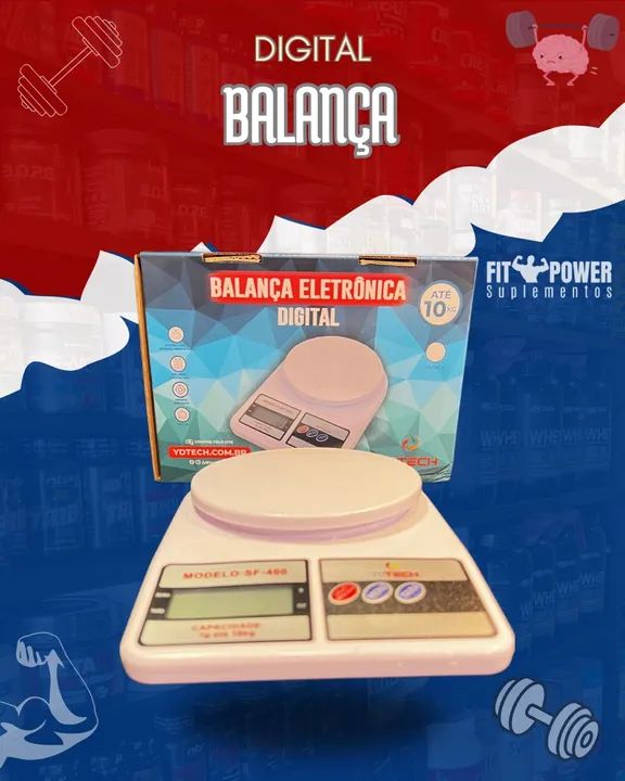 Balança digital de cozinha tem capacidade de 10Kg