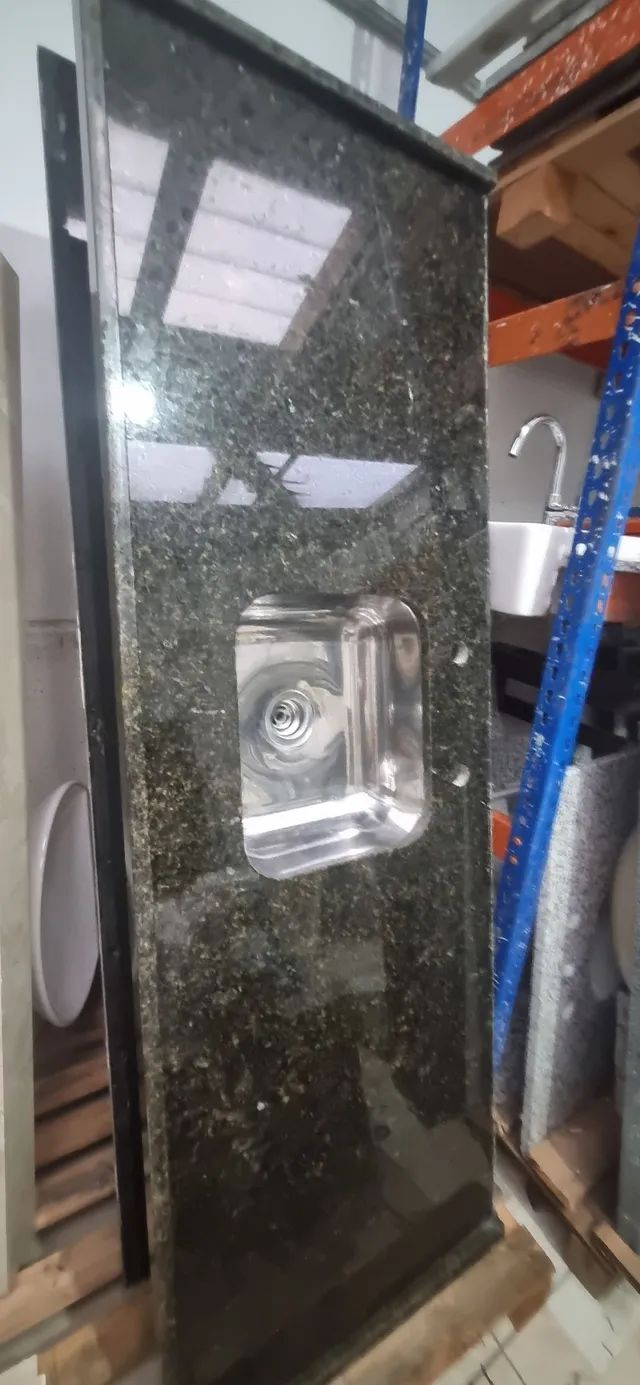 Pia cozinha pedra verde Ubatuba - Foto 5