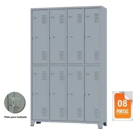 Roupeiro aço amapá 2/8 portas-vestiário - Amapa   - Foto 3