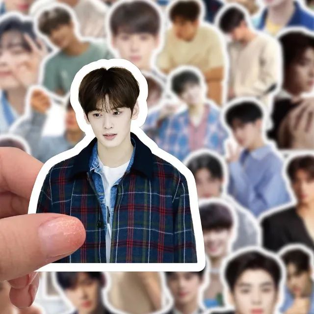 Kit 60 Adesivos de Cha Eun-woo - Autocolantes Pcs Peças Unidades K-Pop Kpop - Foto 4