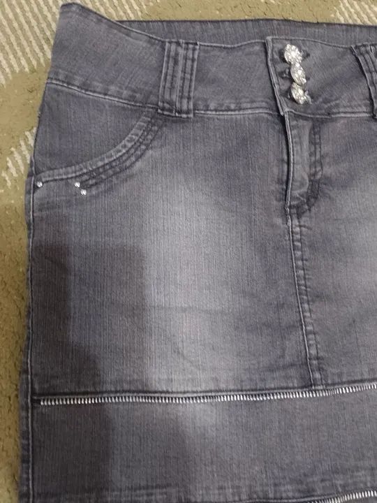 Saia Midi jeans Black - tamanho 40 - Foto 2