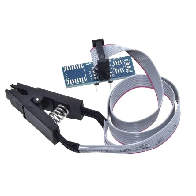 Pinça Garra Jacaré SOIC8 para Gravadora CH341A TL866CS BeeProg Genius Bios Eprom - Foto 3