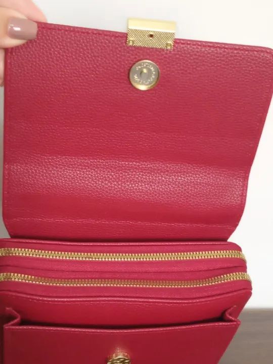 Bolsa Cecília Vermelha 2 Compartimentos com zíper - Foto 3
