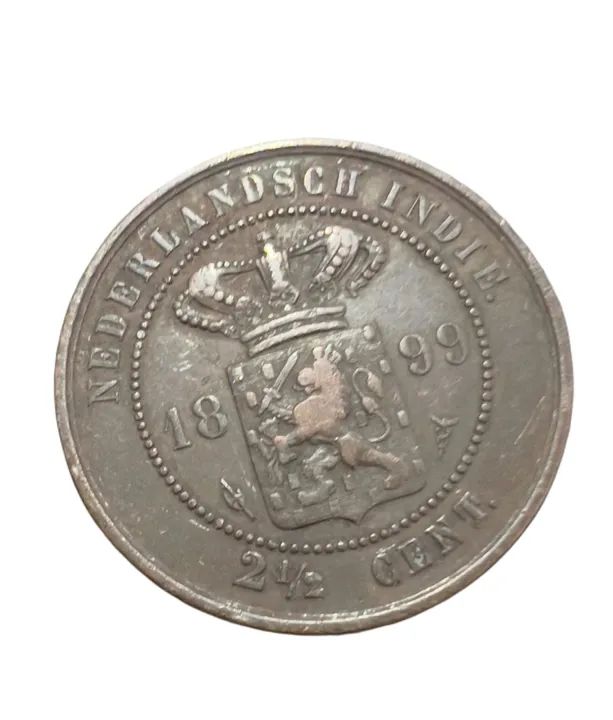 Moeda Estrangeira, ÍNDIA HOLANDESA, Valor 2 1/2 Cent, Ano 1857 - Foto 2