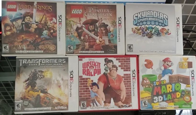 Lote 6 x Jogos Nintendo 3DS LEGO Piratas do Caribe, Transformers, LEGO Senhor dos Aneis