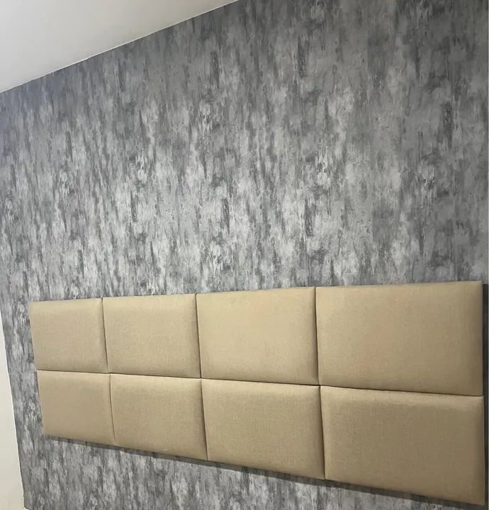 Cabeceira de Cama em Suede Bege