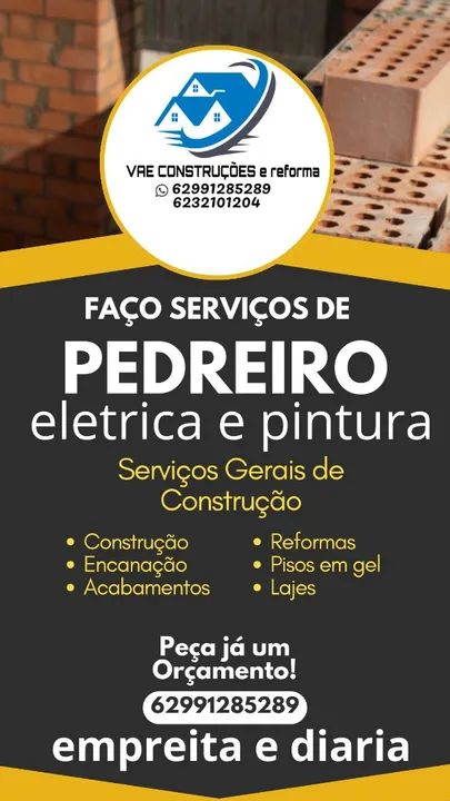 empreita e diaraia servico de pedreiro 