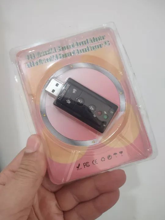 Placa De Som Usb 7.1 Canais Adaptador Audio