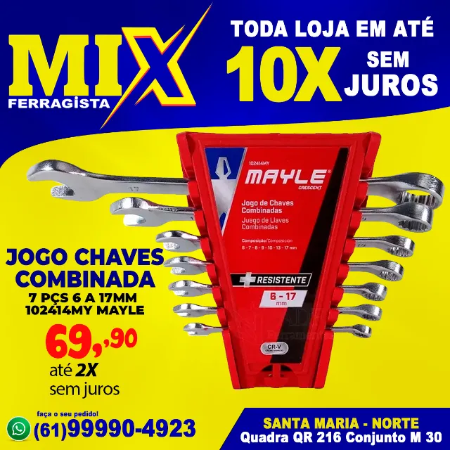 Jogo de Chaves Combinada 7 Peças 6 a 17mm 102414My Mayle
