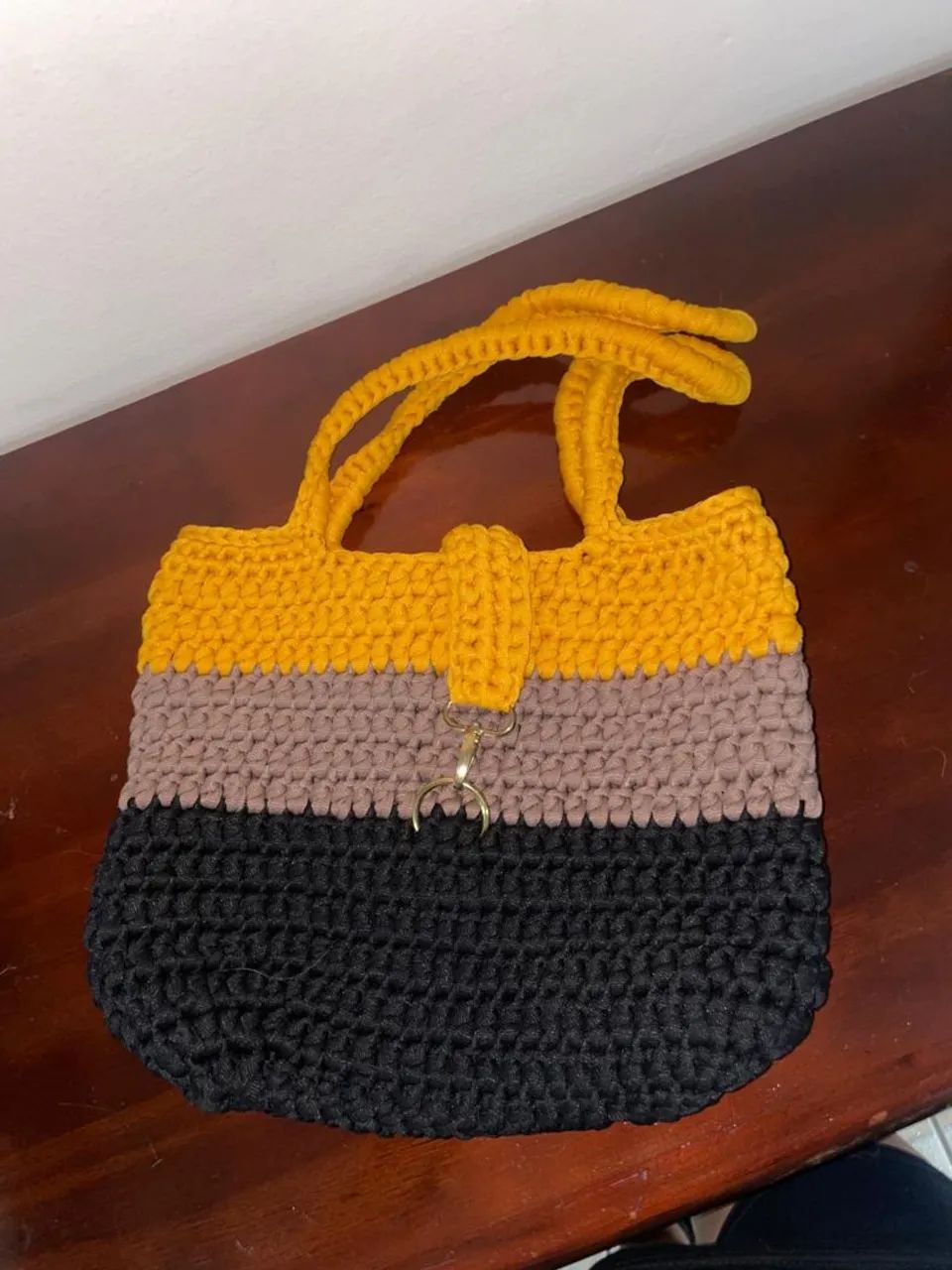 Bolsas de tela e  malha de croche. - Foto 2