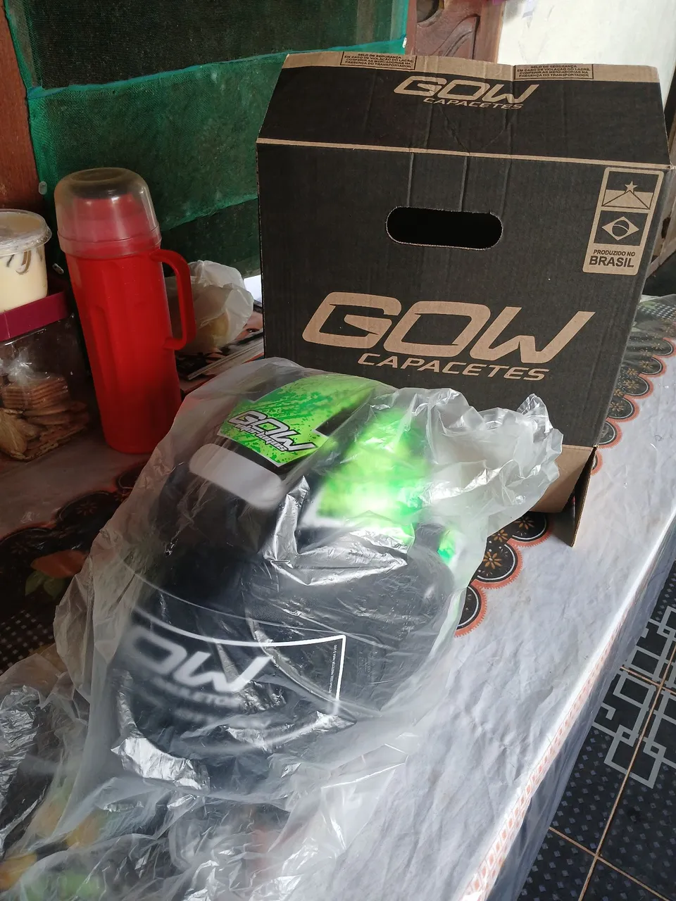 Capacete GOW Novo - Preto e Verde