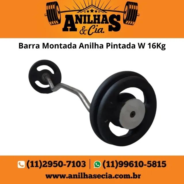 Barra Montada Anilha Pintada W 16Kg