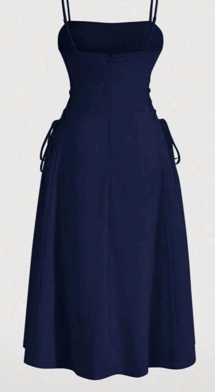 Vestido azul marinho com alças finas - Foto 2