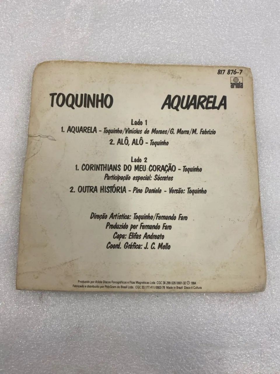 LP - Vinil - Compacto - Toquinho - Aquarela - 1984 - Foto 2