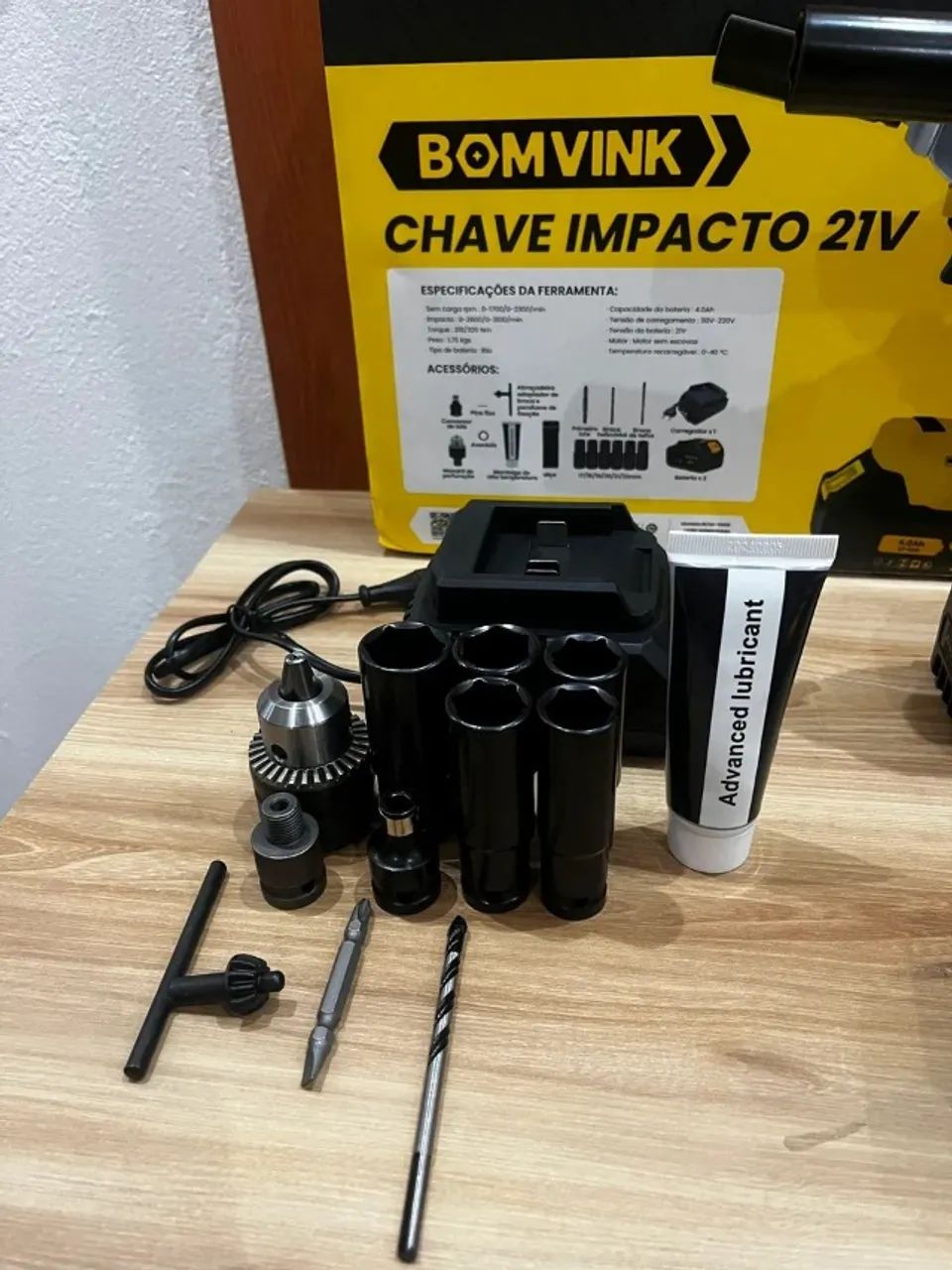 肩幅ヒロシ162cm №4754 グリッターA 26インチ イエロー Chave de Impacto Sem Fio Bomvink 21V 4.0Ah Bateria Li-Ion Novo