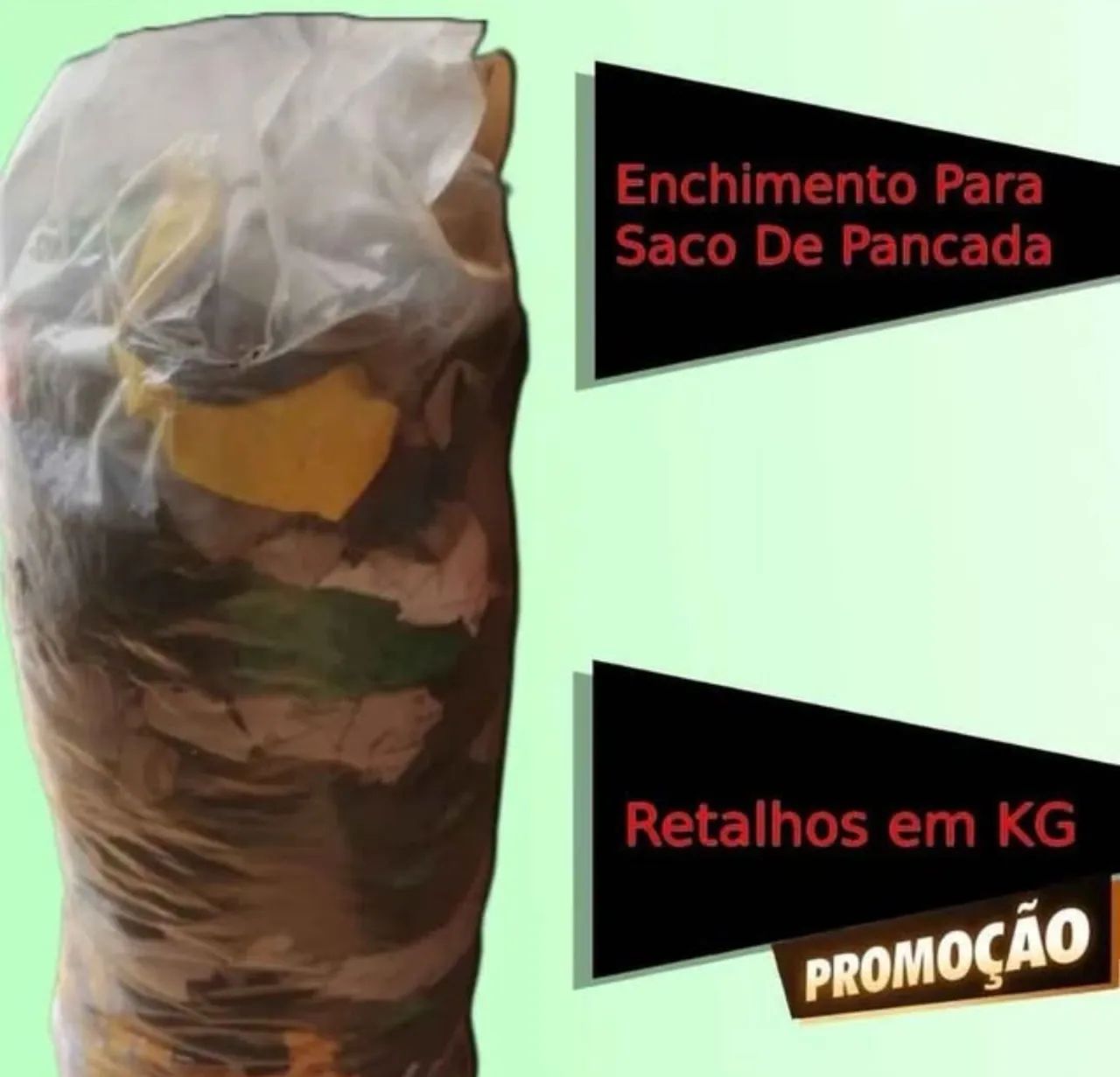 Retalhos de tecidos para enchimento saco de boxe/pancada 