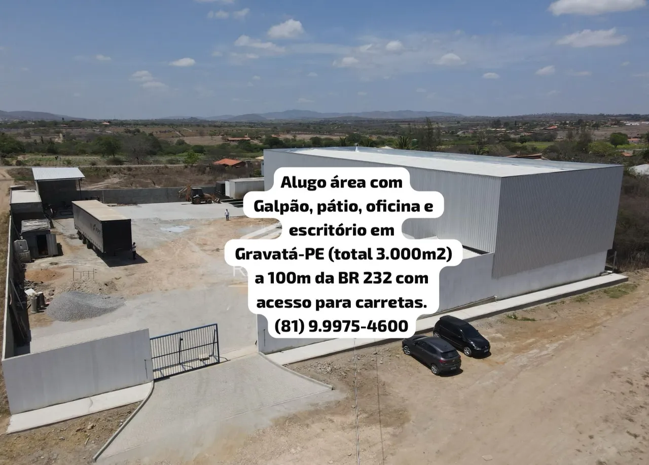 Galpão com Pátio, Oficina e Escritório em Gravatá-PE