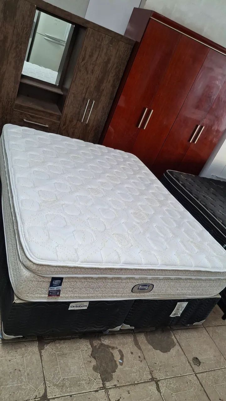 CAMA BOX QUEEN SIMMONS BAMBOO SEMI-NOVA