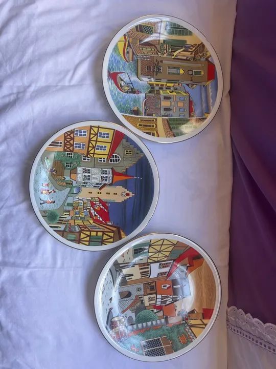 Pratos Decorativos Coleção Europa Antiga de Porcelana Schmidt - Foto 6