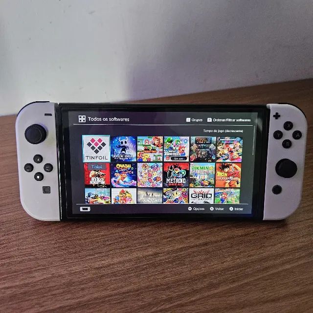 Nintendo Switch Oled Desbloqueado 64GB + 128GB Branco Vários Jogos