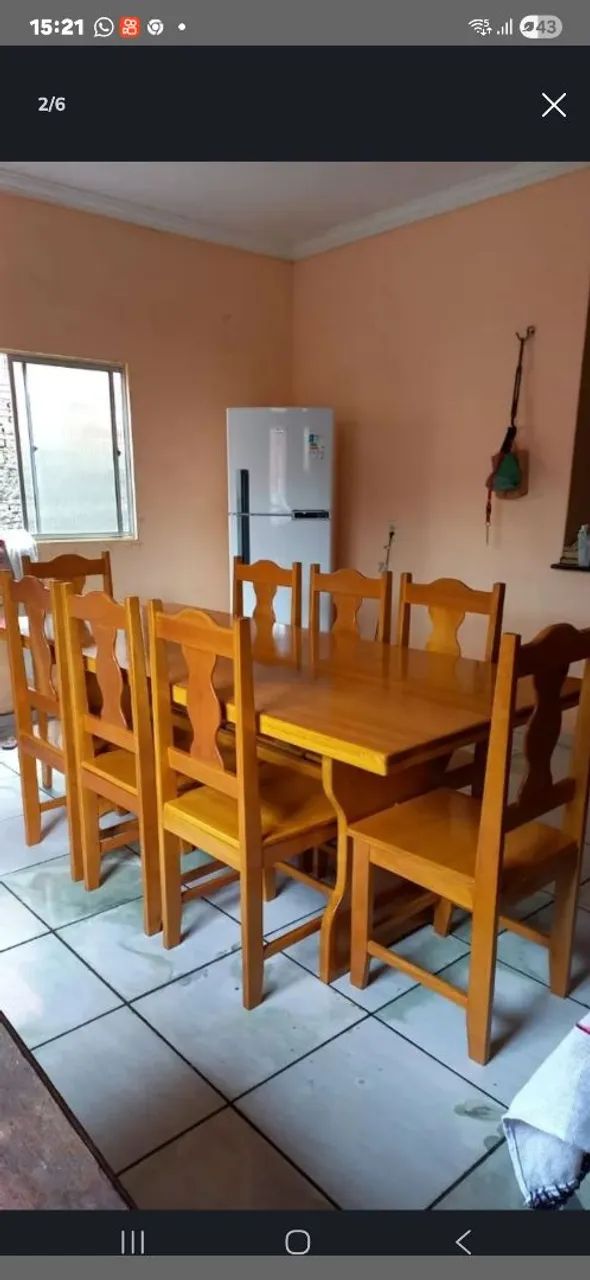 Promoção Mesa em madeira com 2 bancos - Foto 4