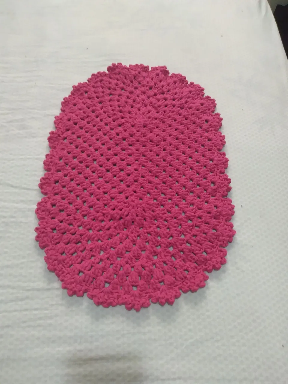 Tapete de crochê rosa
