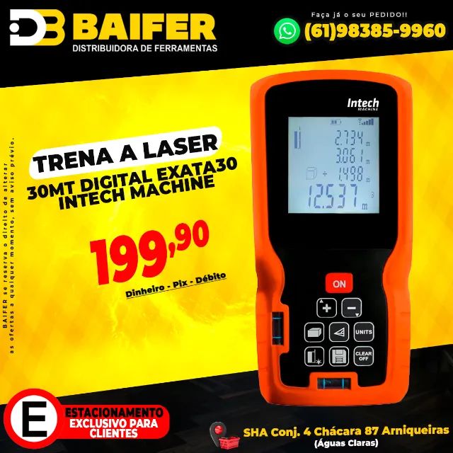 Trena a Laser 30Mt Digital Exata30 Intech Machine