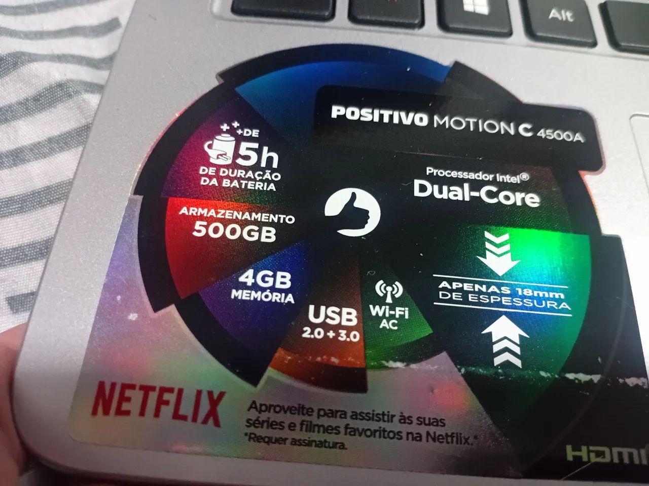 Notebook Positivo Motion C4500A - Dual Core 4GB 500GB - Foto 5