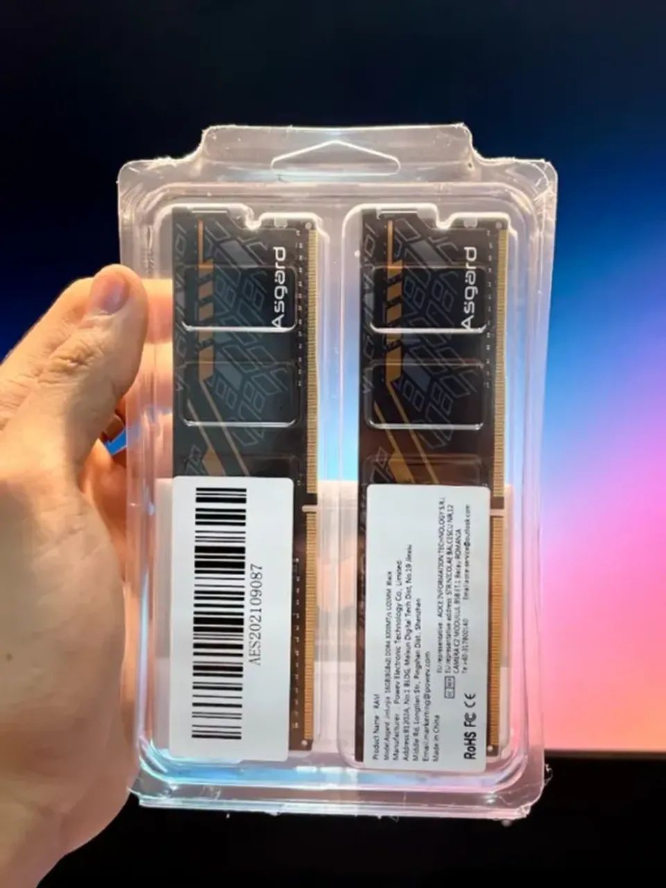 Memória Ram Asgard TUF 16gb (2x8gb) DDR4 3200mhz CL18 Desktop - Novo e Lacrado - Foto 2