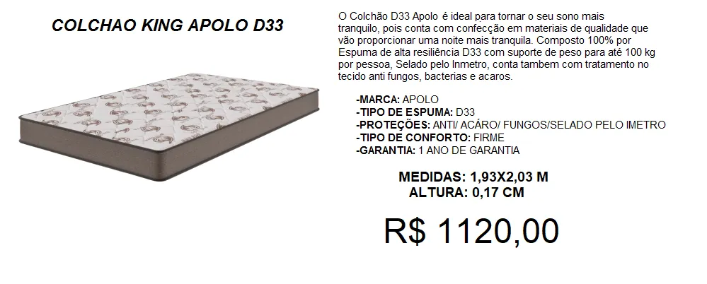 Colchão king d33 com preço imperdível - compre hoje e receba amanhã
