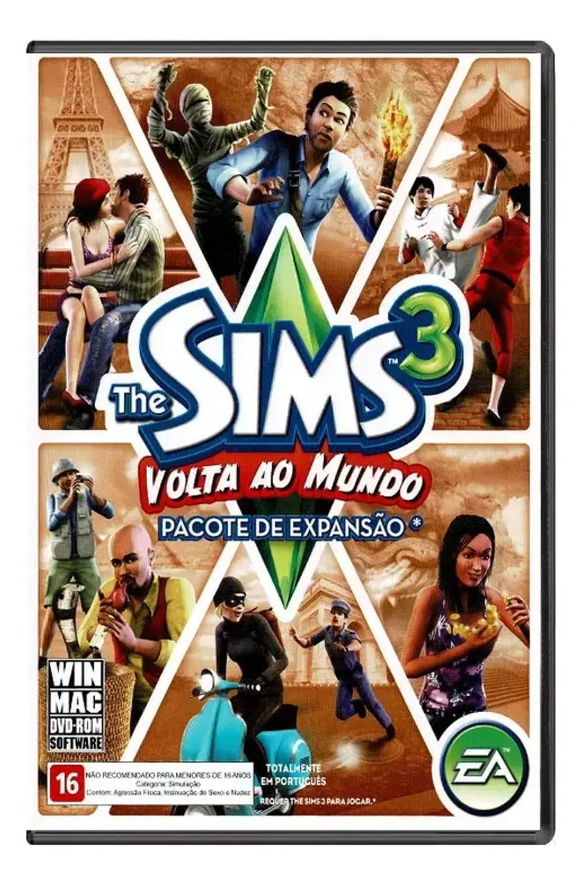 jogo the sims 3 volta ao mundo pacote de expansão midia fisica