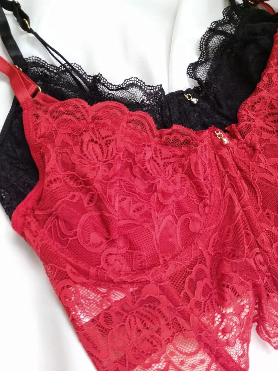 Corset Gio Renda com Detalhe em Jóia - Sexy, Confortável e Estiloso - R$69,90<br> - Foto 2