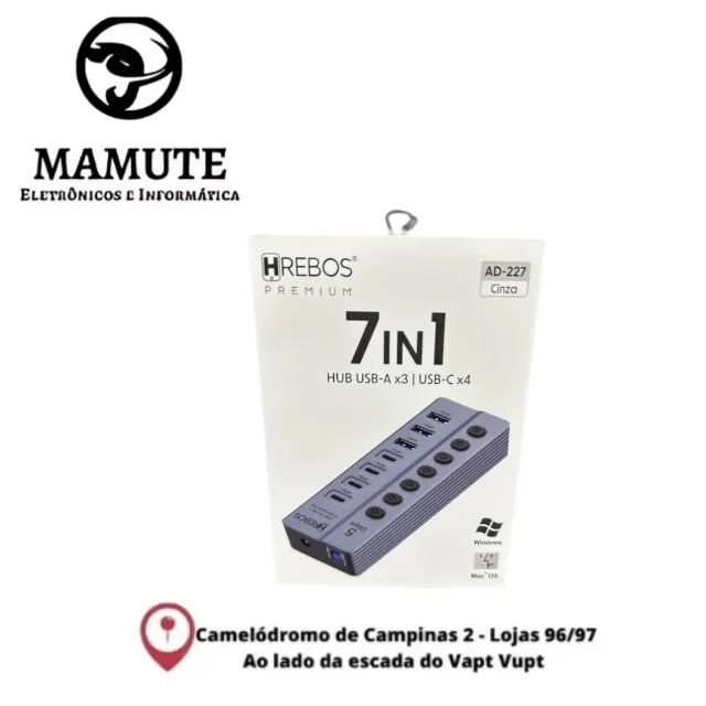 HUB USB-A X3 USB-C x4 7IN 1 AD-227