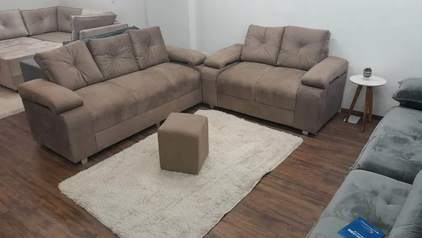 SOFA NOVO 3E2 LUAGRES CONFORTAVEL ESPUMA D33 E MOLAS MOVEIS DELIVERY