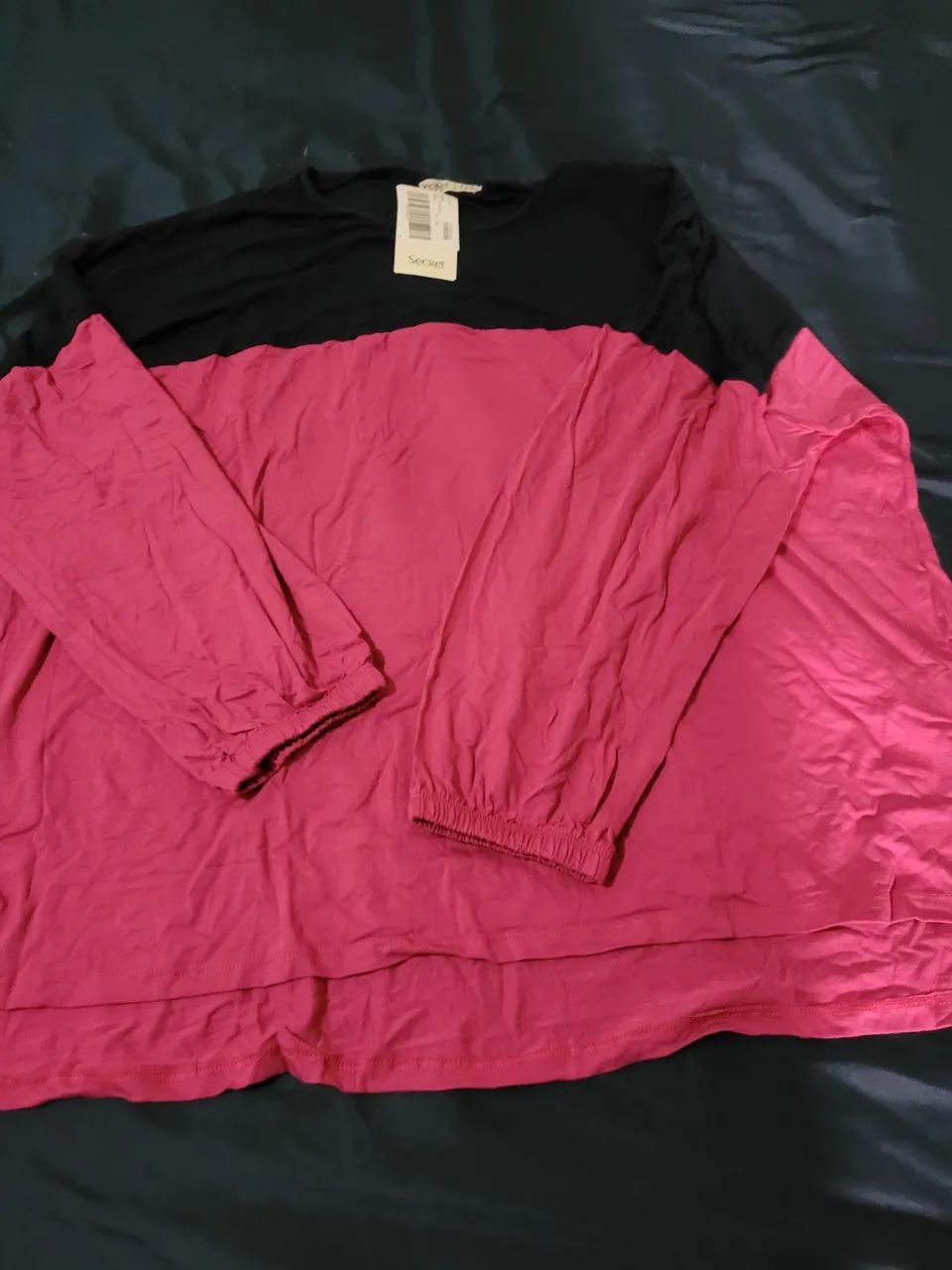 Blusa plus size manga longa nova