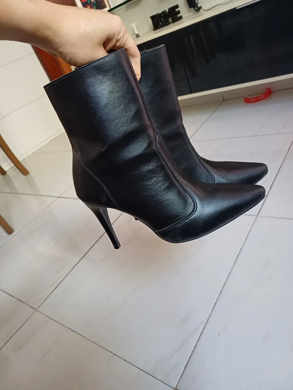 Bota Feminina Salto Fino Preta