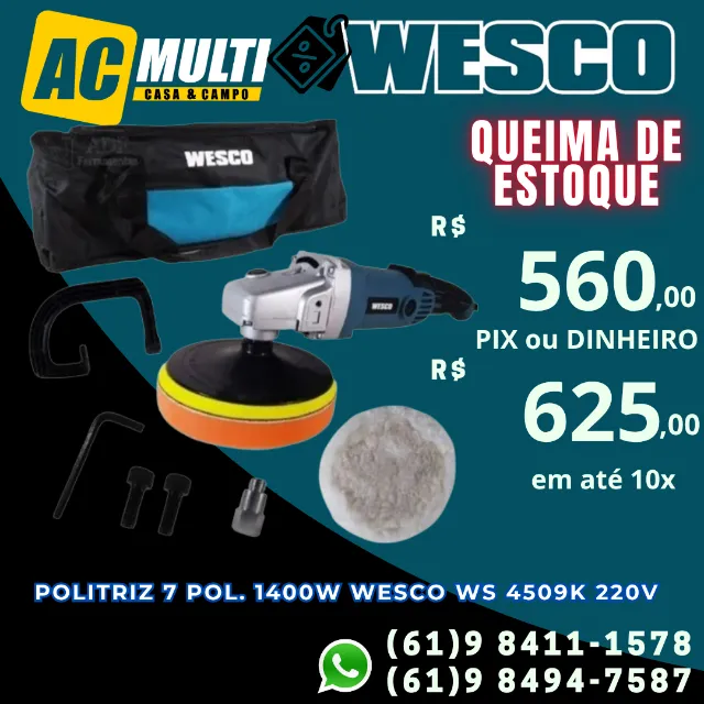 Politriz 7 Pol. 1400w Wesco Ws4509k 220v