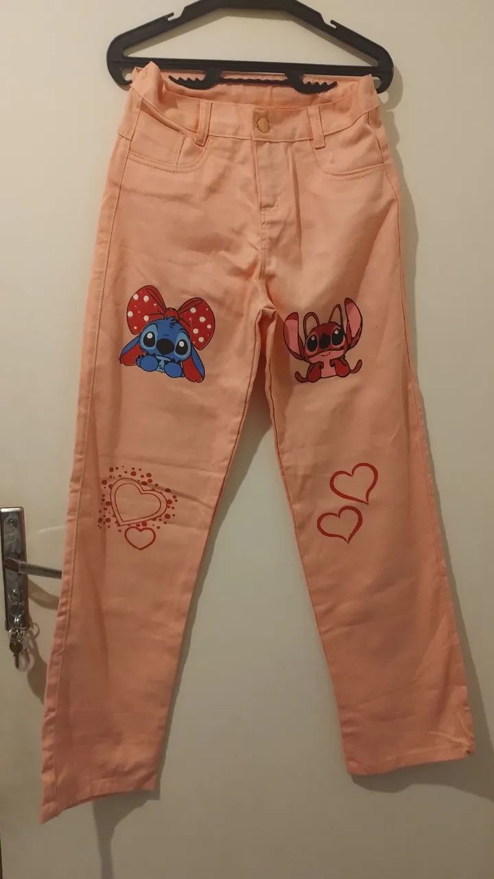 Calça jeans feminina Stitch  - Foto 2