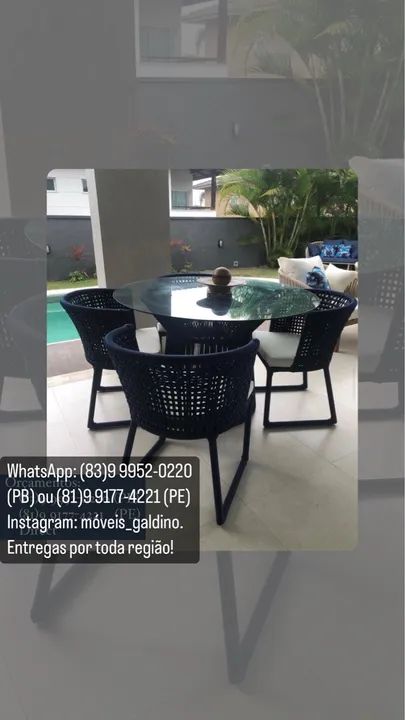 Mesa com 4 cadeiras - móveis para área externa e área gourmet  - Foto 6